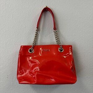 Kate Spade Red Patent Leather Chain Strap Shoulder Bag Purse